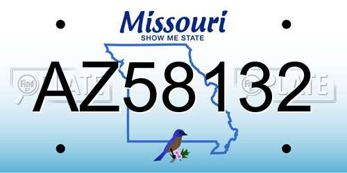 AZ58132 Missouri License Plate