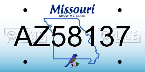 AZ58137 Missouri License Plate