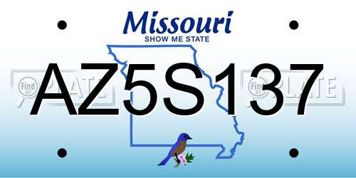 AZ5S137 Missouri License Plate