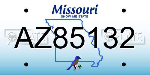 AZ85132 Missouri License Plate