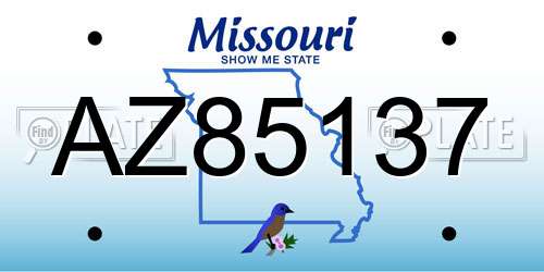 AZ85137 Missouri License Plate