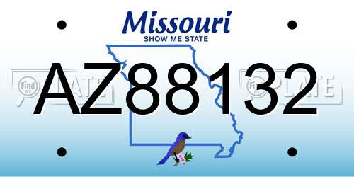 AZ88132 Missouri License Plate