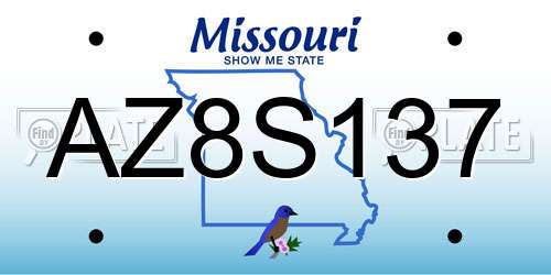 AZ8S137 Missouri License Plate