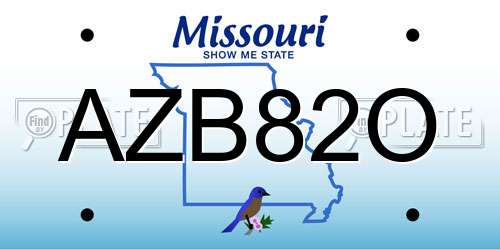AZB82O Missouri License Plate
