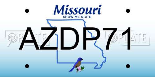 AZDP71 Missouri License Plate