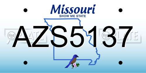 AZS5137 Missouri License Plate