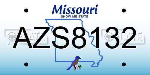 AZS8132 Missouri License Plate
