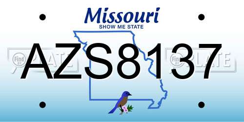 AZS8137 Missouri License Plate
