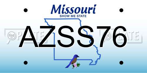 AZSS76 Missouri License Plate