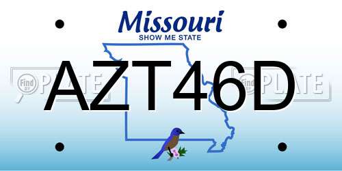 AZT46D Missouri License Plate