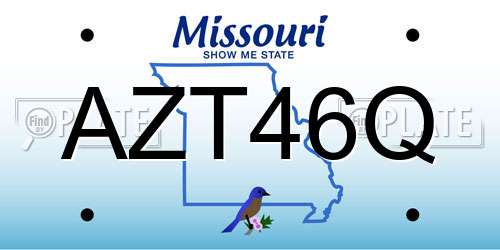 AZT46Q Missouri License Plate