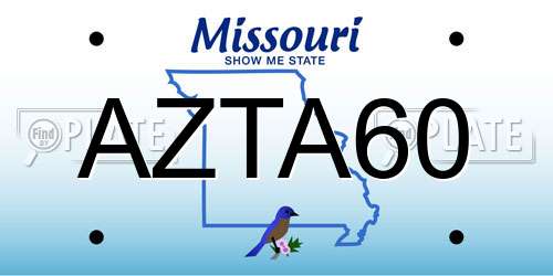 AZTA60 Missouri License Plate