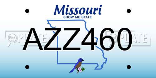 AZZ460 Missouri License Plate