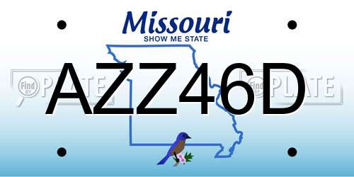 AZZ46D Missouri License Plate