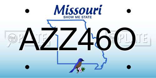 AZZ46O Missouri License Plate