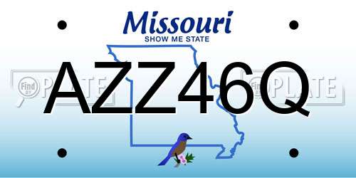 AZZ46Q Missouri License Plate