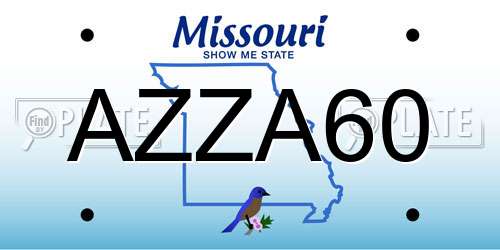 AZZA60 Missouri License Plate