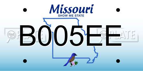 B005EE Missouri License Plate