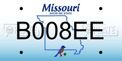B008EE Missouri License Plate