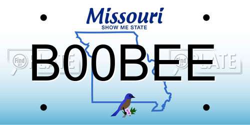 B00BEE Missouri License Plate