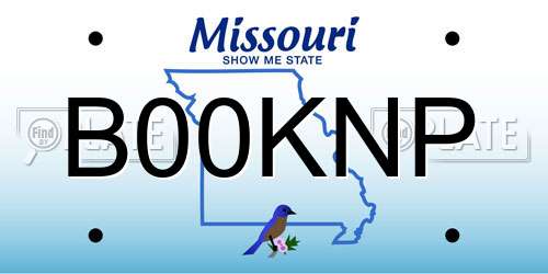 B00KNP Missouri License Plate
