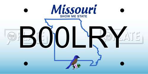 B00LRY Missouri License Plate