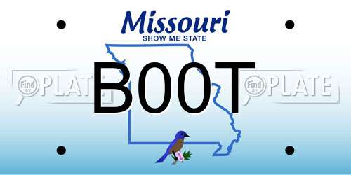 B00T Missouri License Plate