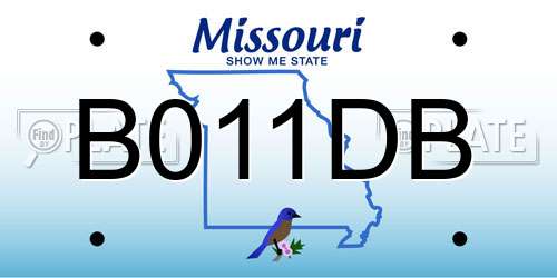 B011DB Missouri License Plate