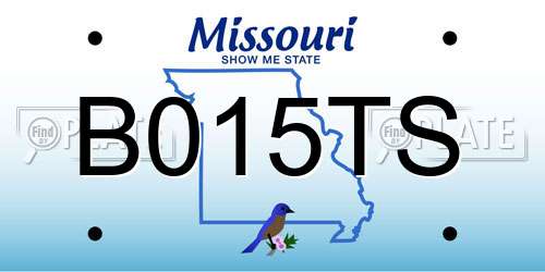 B015TS Missouri License Plate