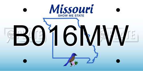 B016MW Missouri License Plate