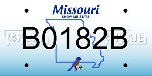 B0182B Missouri License Plate