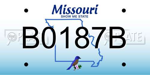 B0187B Missouri License Plate