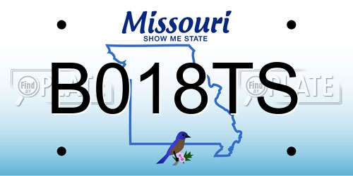 B018TS Missouri License Plate