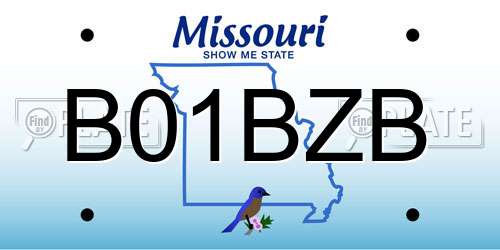B01BZB Missouri License Plate