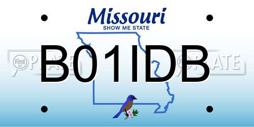 B01IDB Missouri License Plate