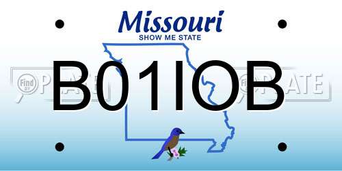 B01IOB Missouri License Plate