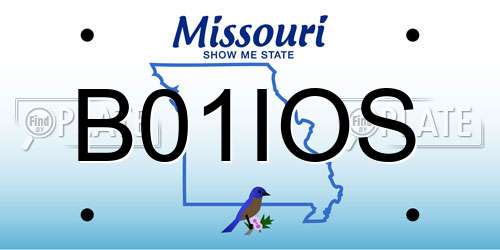 B01IOS Missouri License Plate