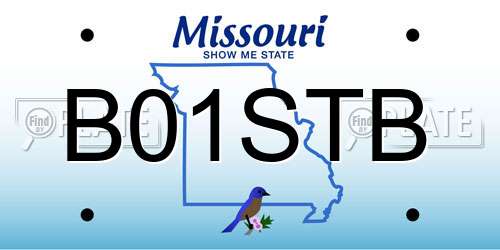 B01STB Missouri License Plate