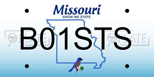 B01STS Missouri License Plate