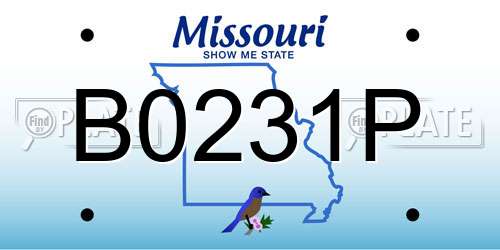 B0231P Missouri License Plate