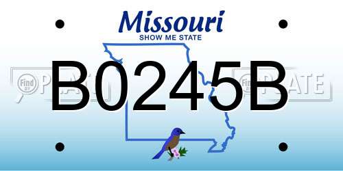 B0245B Missouri License Plate