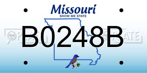 B0248B Missouri License Plate