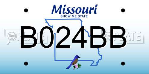B024BB Missouri License Plate