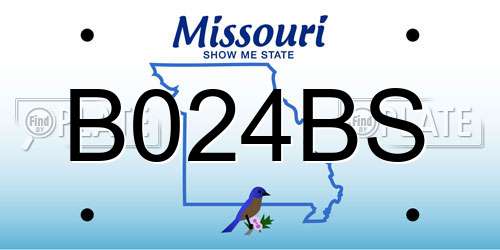 B024BS Missouri License Plate