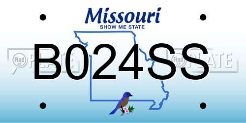 B024SS Missouri License Plate