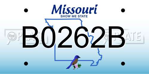 B0262B Missouri License Plate