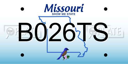 B026TS Missouri License Plate