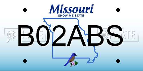 B02ABS Missouri License Plate