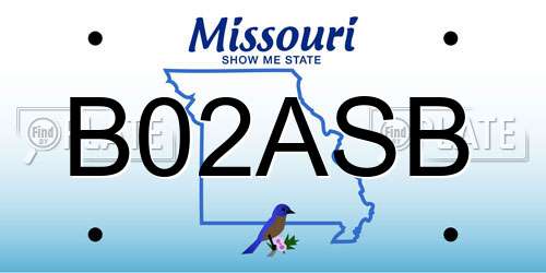 B02ASB Missouri License Plate