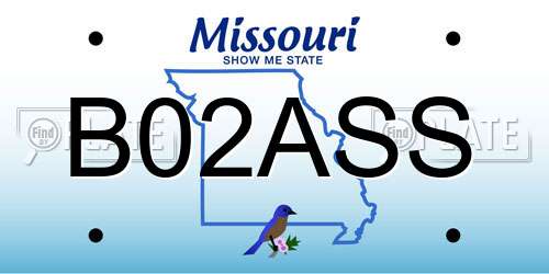 B02ASS Missouri License Plate